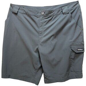 Cat Caterpillar Men's Belted Cargo Hiking Shorts Stretch Size 40W Gray Outdoor